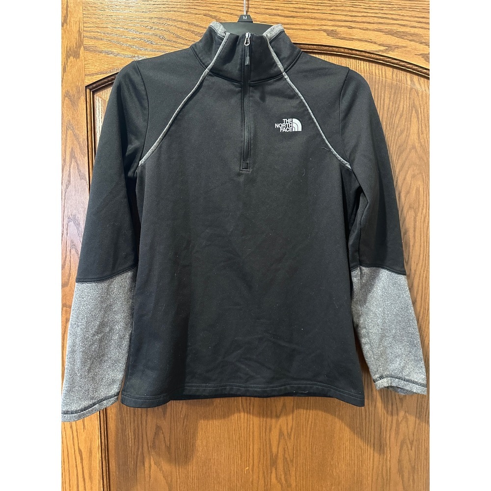The North Face Pullover Jacket Women's‎ M/M Black Gray Quarter Zip Top